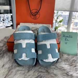 Hermes Chypre sandals Vert d’eau 37